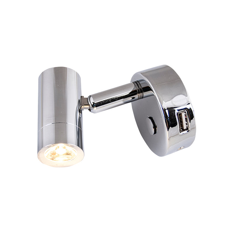 Batsystem Leia LR1 LED-Leseleuchte mit USB-Steckdose und Dimmer