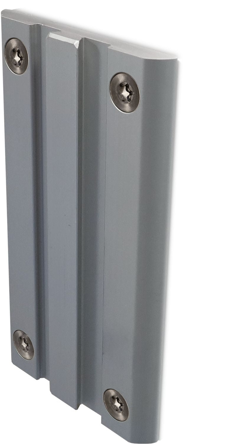 Lagun Befestigungsplatte für Tischgestell mit Gegenplatte und Bolzen Aluminium eloxiert