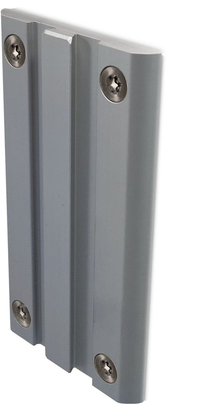 Lagun Befestigungsplatte für Tischgestell mit Gegenplatte und Bolzen Aluminium eloxiert