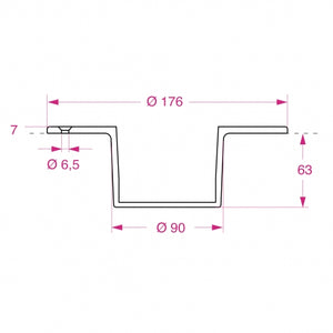 Barka base for chair console for installation in pipes D=80mm