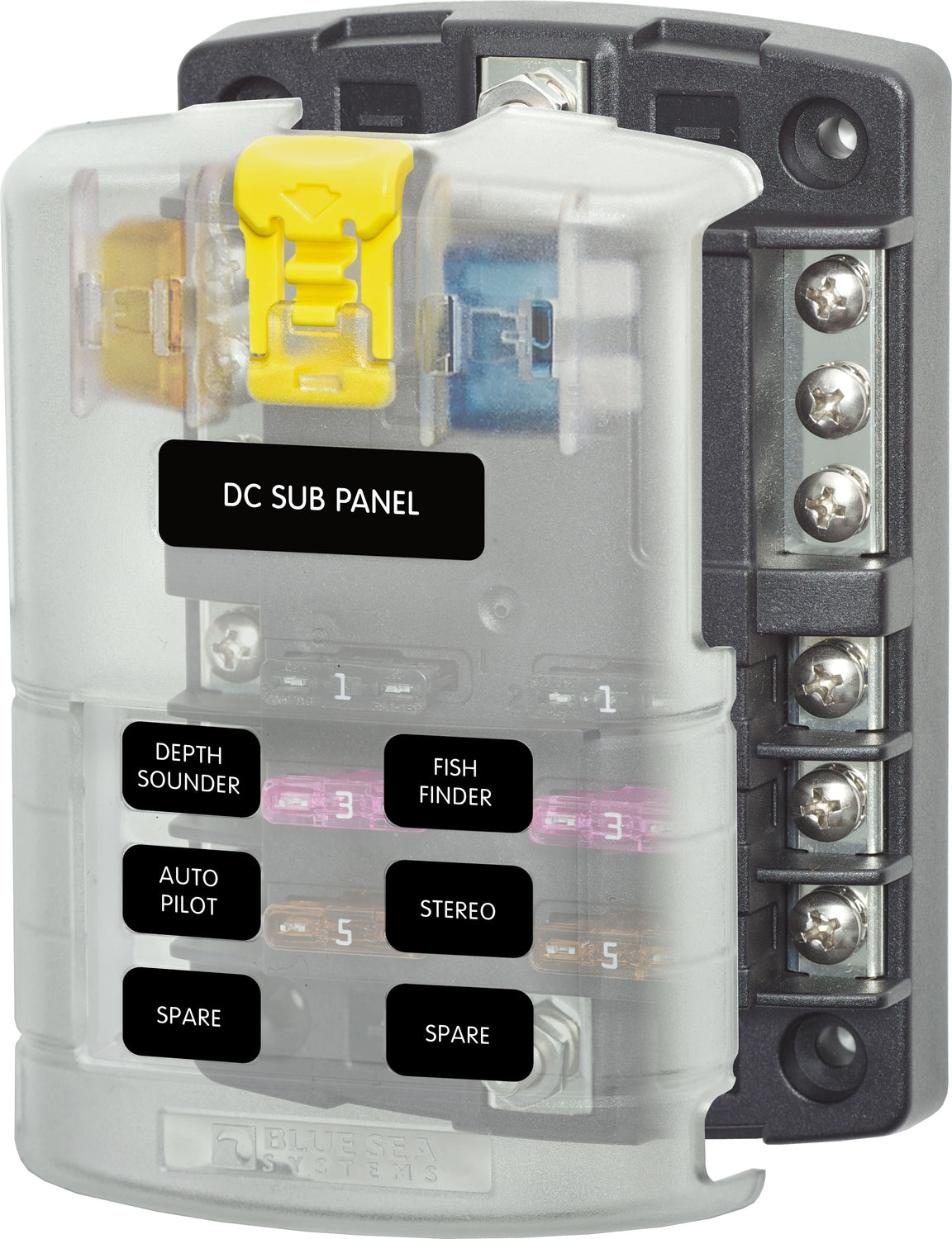 Blue Sea Systems 6-fach Stromkreisverteiler mit Abdeckung – ATO/ATC Sicherungsblock