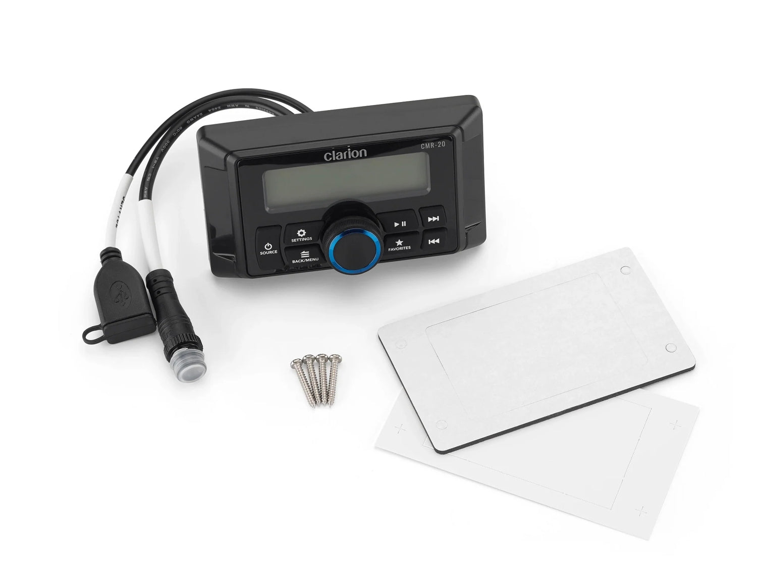 Clarion CMR-20 kabelgebundene Marine-Fernbedienung mit LCD-Display