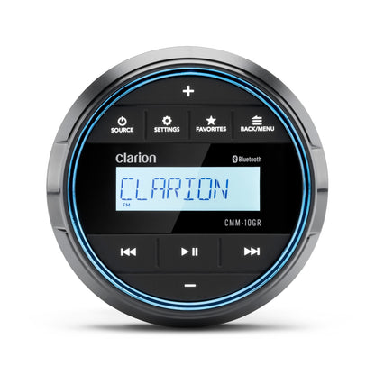 Clarion CMM-10GR Marine-Radio – spritzwassergeschützt (IP66) mit Bluetooth & 2-Zonen-Verstärker