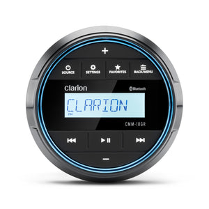 Clarion CMM-10GR Marine-Radio – spritzwassergeschützt (IP66) mit Bluetooth & 2-Zonen-Verstärker