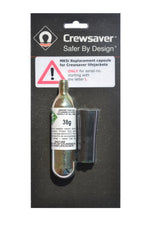 Crewsaver Ersatzpatronen-Set für Crewsaver 180N und 190N Rettungswesten mit Seriennummern beginnend mit L (schwarze Kappe). Patrone 38g