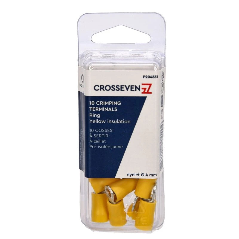 Crosseven Isolierte Ringkabelschuhe Gelb ø4 mm
