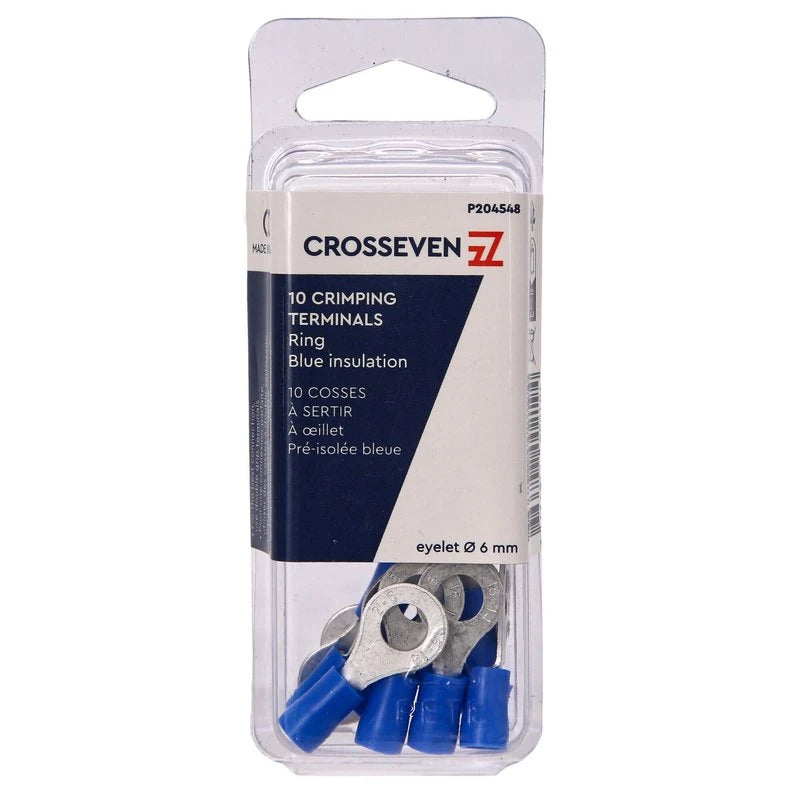 Crosseven Isolierte Ringkabelschuhe Blau ø6 mm
