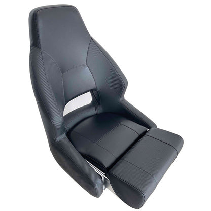 ESM RM52 Steuerstuhl FLIP-UP – ergonomischer Kapitänssitz mit hochklappbarem Hocker