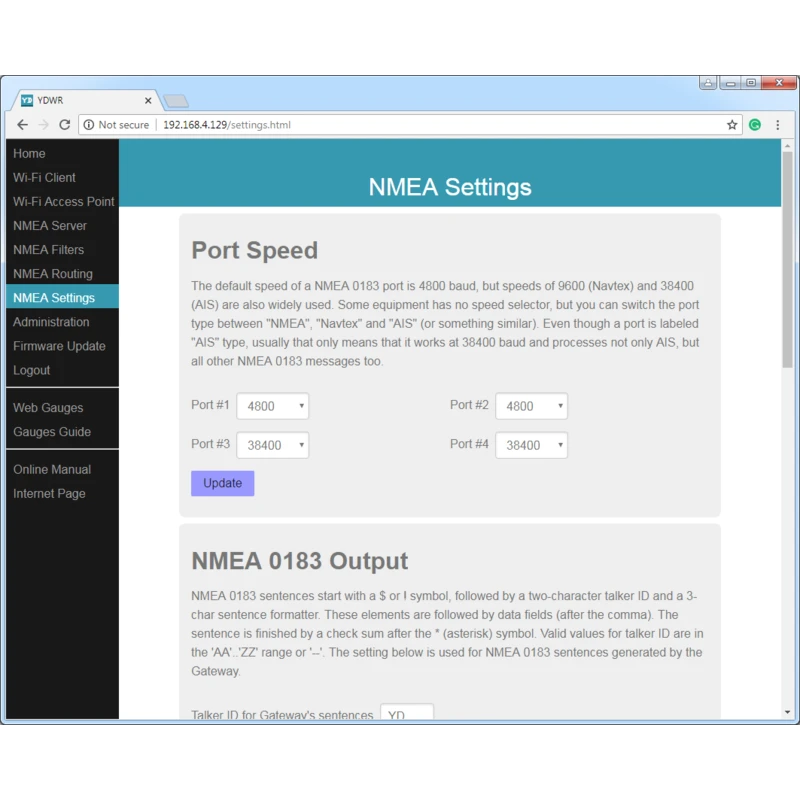 UAB NMEA-0183 WI-FI Router