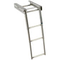 Stainless steel telescopic swim ladder, retractable for mounting under swim platform, 3 steps, L=870mm W=254mm