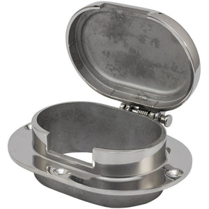 Deck fitting for anchor chain with stainless steel cover