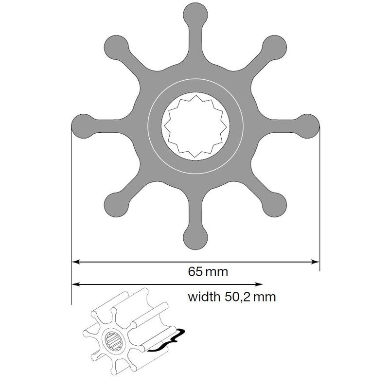 Johnson Impeller for F7 Pump, MC97/EPDM