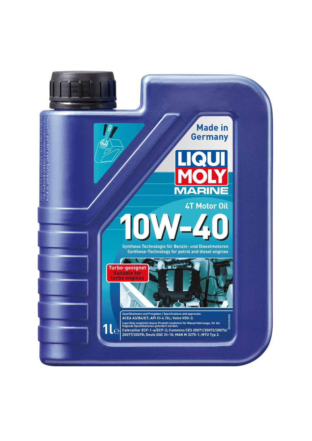LIQUI MOLY Marine 4T Motor Oil 10W-40 – Hochleistungs-Leichtlaufmotorenöl für Bootsmotoren