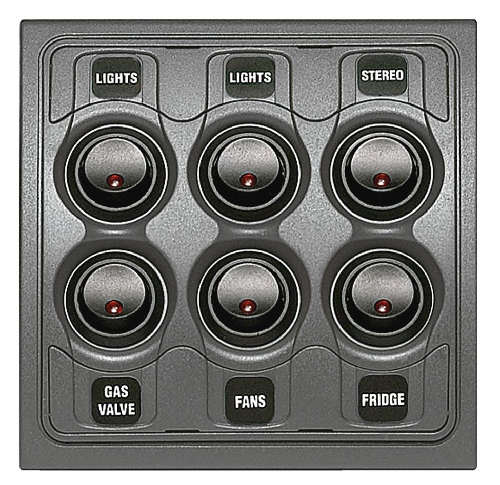 BEP Serie 1000 Schaltpaneel – modulare 6-fach-Schalttafel für 12 V und 24 V