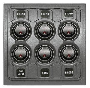 BEP Serie 1000 Schaltpaneel – modulare 6-fach-Schalttafel für 12 V und 24 V