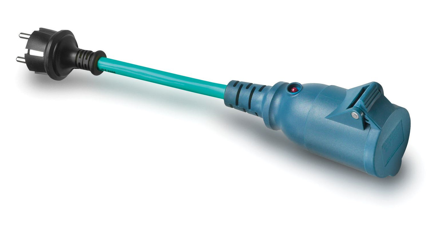 Mastervolt Adapter CEE-7/7 auf CEE – Landanschluss-Adapter mit Leistungsanzeige