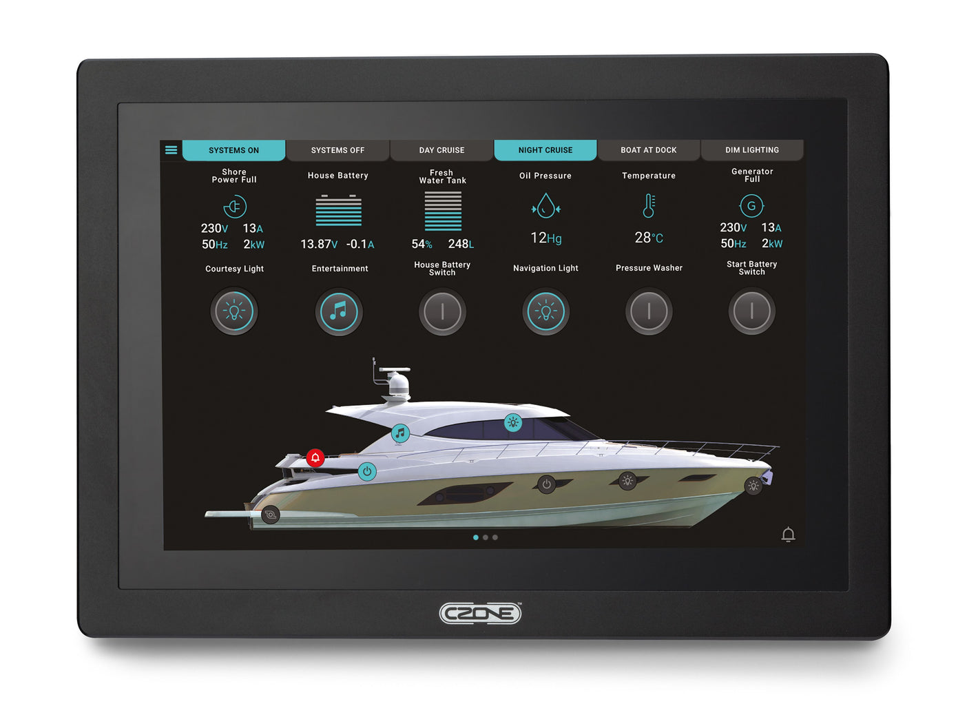 CZone Touch 10 Generation 2 – 10-Zoll-Touchscreen für das CZone-Bordnetz