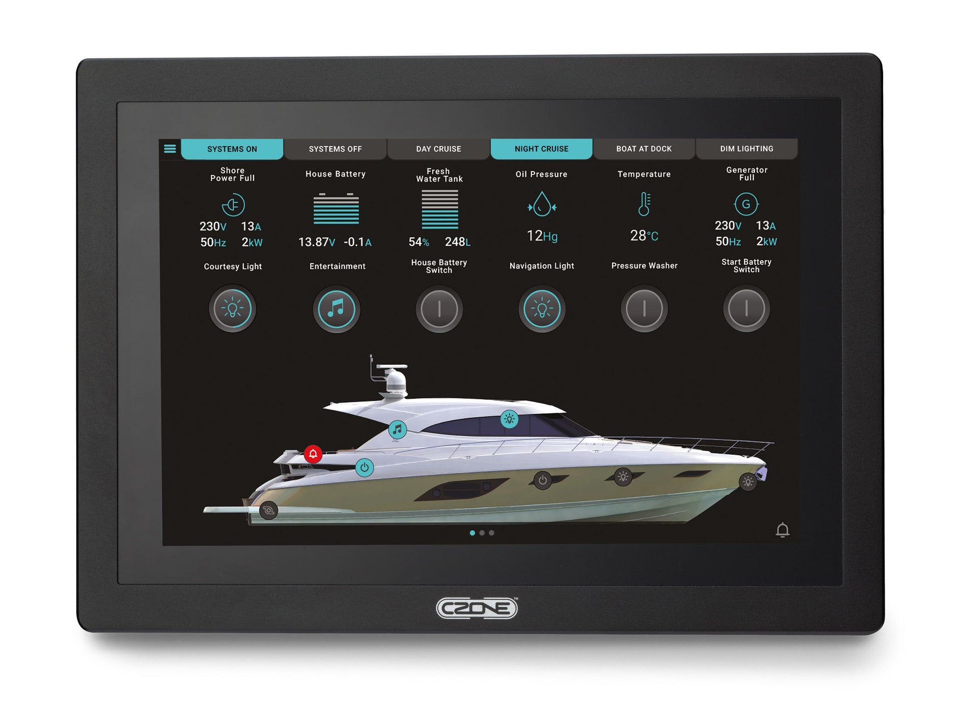 CZone Touch 10 Generation 2 – 10-Zoll-Touchscreen für das CZone-Bordnetz