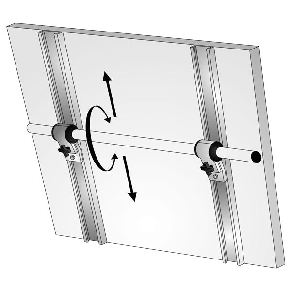 NOA Befestigungsprofile 10606 – Solarpanelhalter mit Rohrschellen für Heckkorb