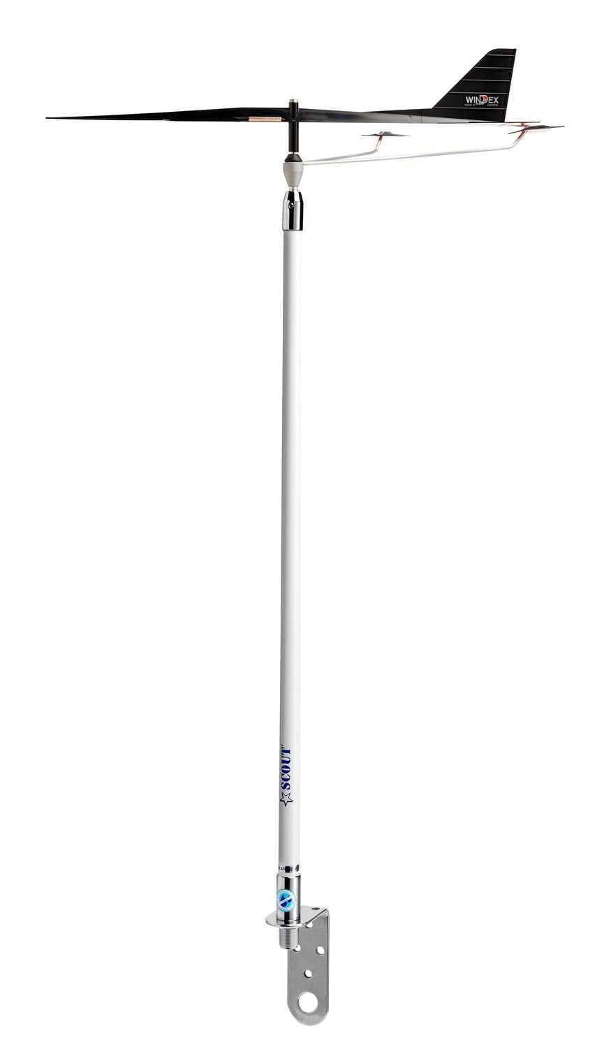 Scout UKW-Seefunkantenne mit Windex 15 Windrichtungsanzeiger – 2-in-1 Mastlösung