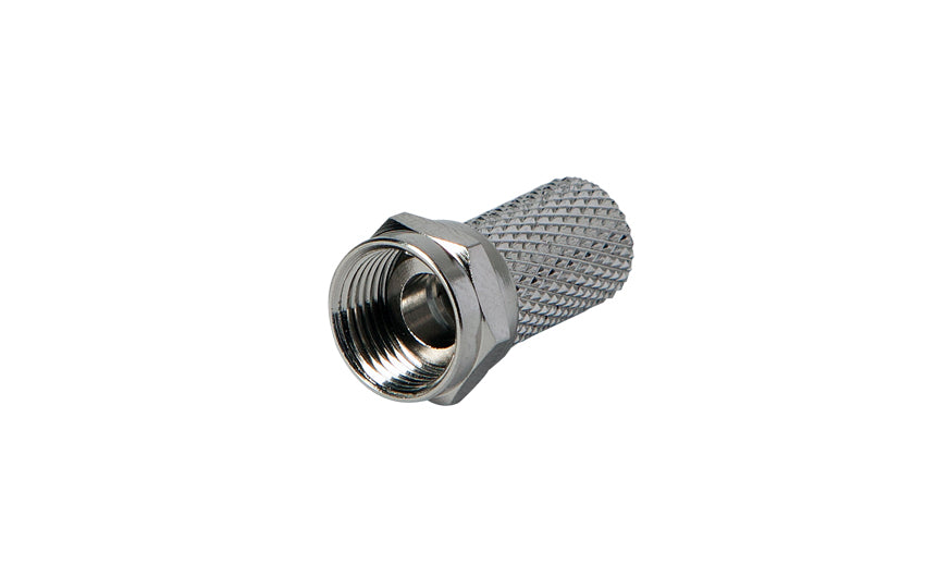 Scout F-Stecker für RG6-Kabel – vernickelter Aufdrehstecker