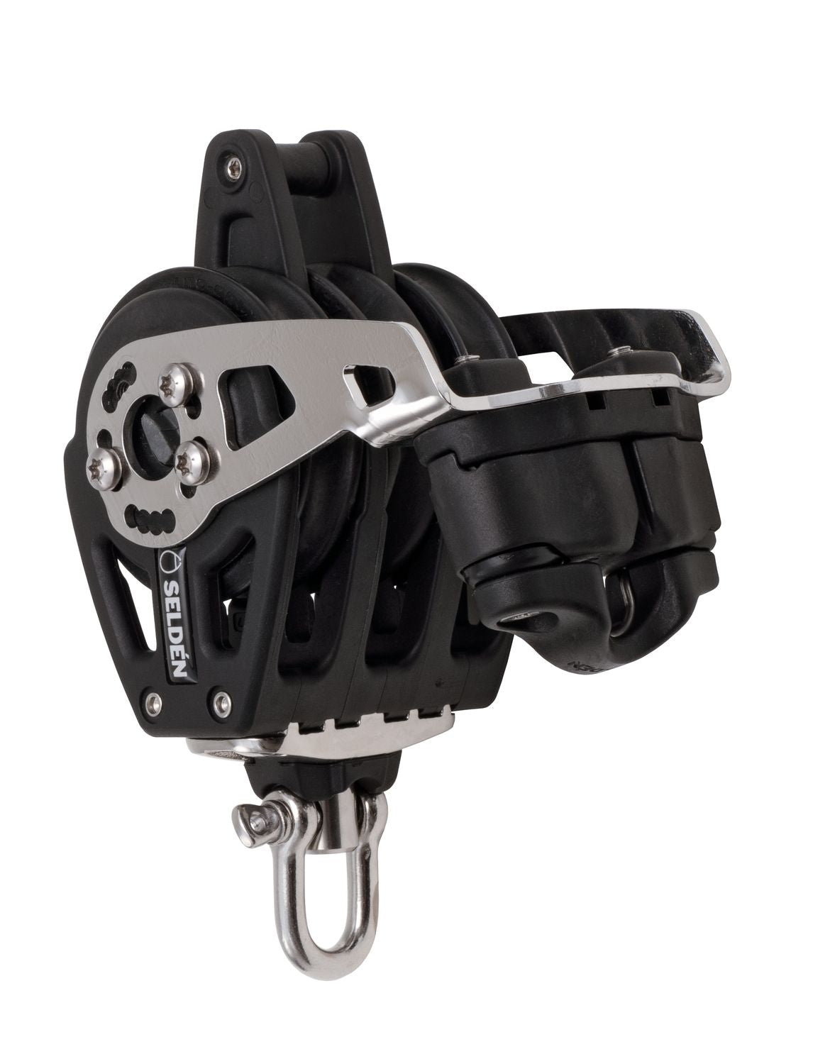 Seldén Dreischeibiger Kugellager-Ratchetblock manuell MRB60 mit Wirbelschäkel