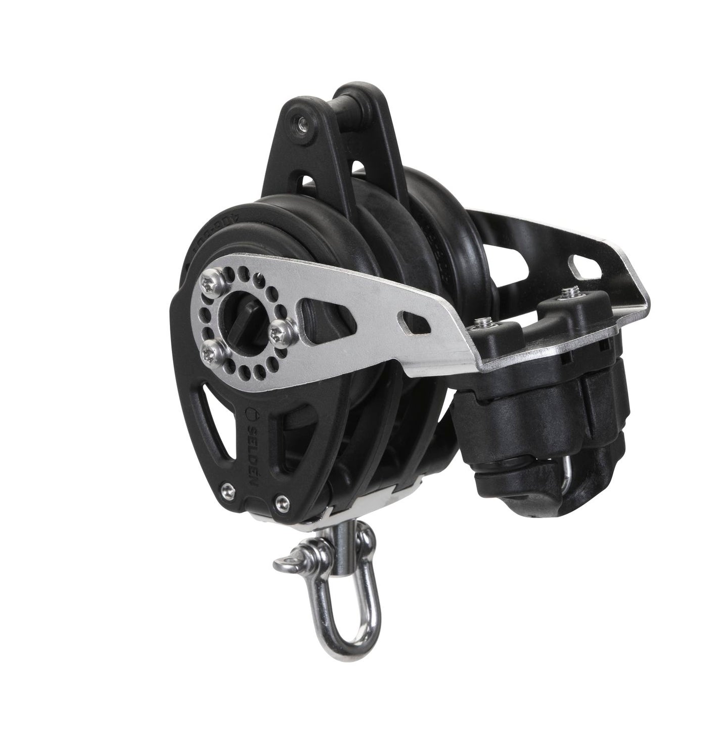 Seldén Dreischeibiger Kugellager-Ratchetblock manuell R60 mit Wirbelschäkel