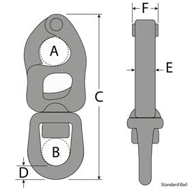 Tylaska snap shackle with trigger-release system type T standard